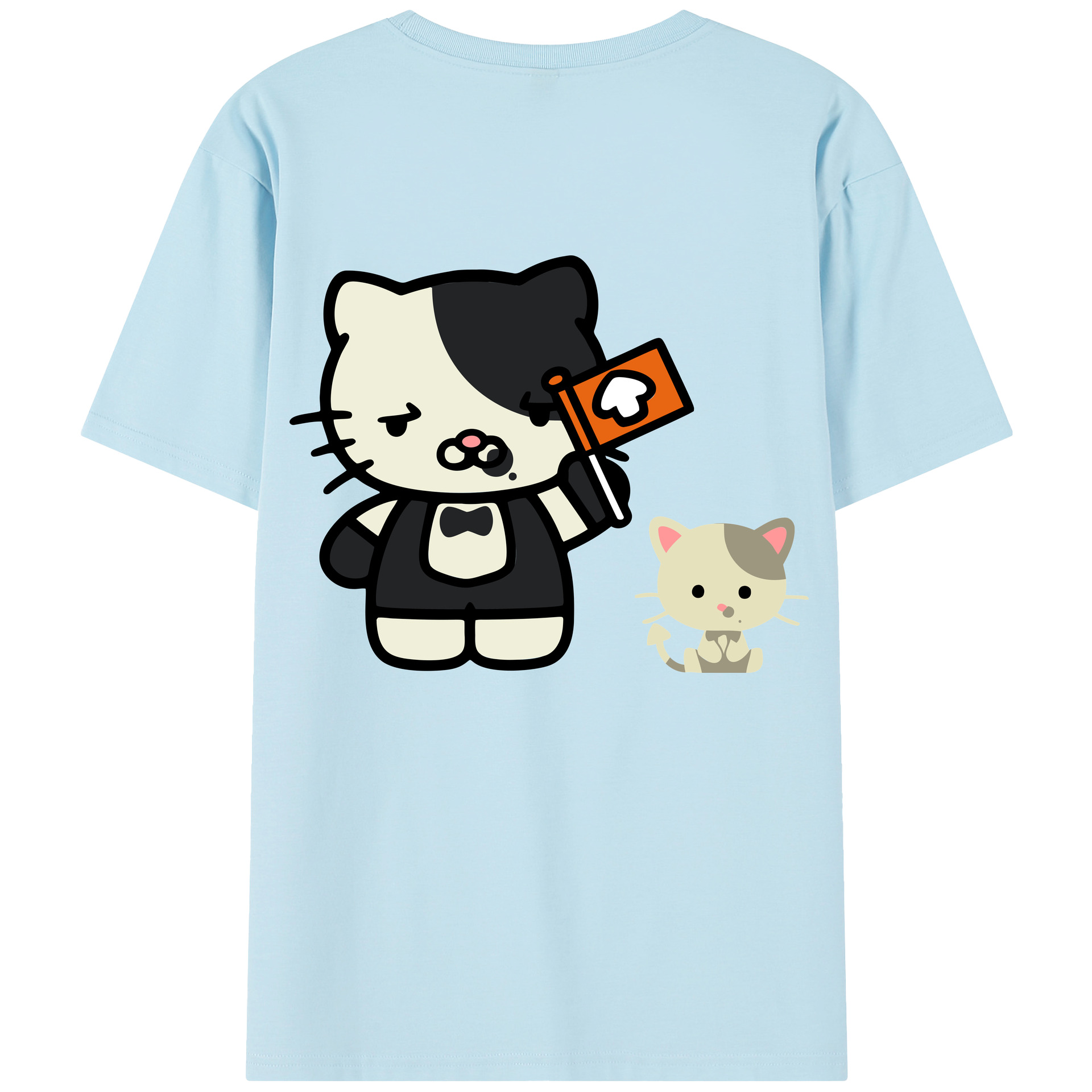 （画像用） Hello Kitty ハローキティ 綿100％半袖Tシャツ（背面プリント）